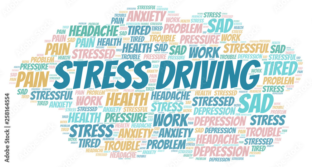 Fototapeta premium Stress Driving word cloud.