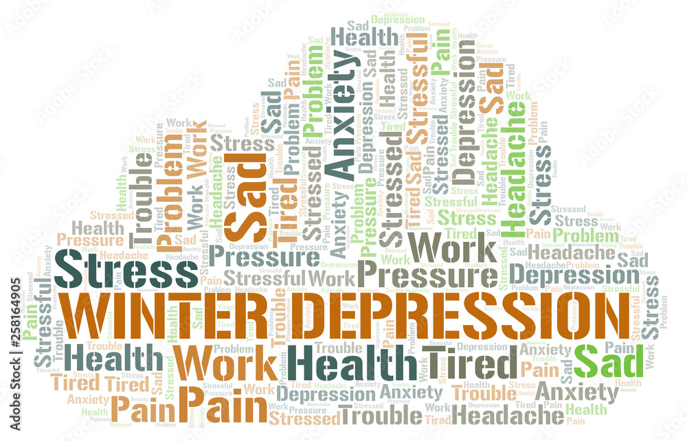 Fototapeta premium Winter Depression word cloud.