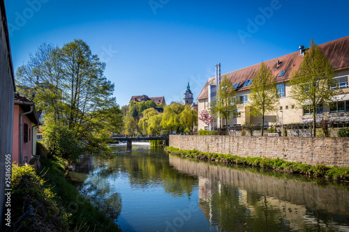 Backnanger Biegel mit Stadtturm und Murr