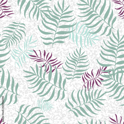 tropical palm leaves seamless pattern. Vector illustration on the white background. Vector seamless pattern. Tropical illustration. Jungle foliage. for Print, Textile, Swimwear Fabric Paper