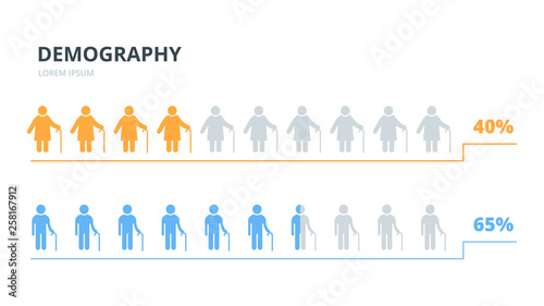 Infographics elements elderly people