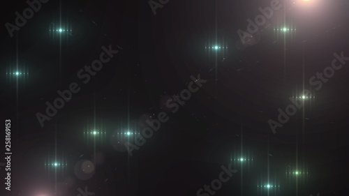 Abstract azure blue, green, glitter particles background. Luxury premium product design template backdrop. Magic light radiance. Copy space.