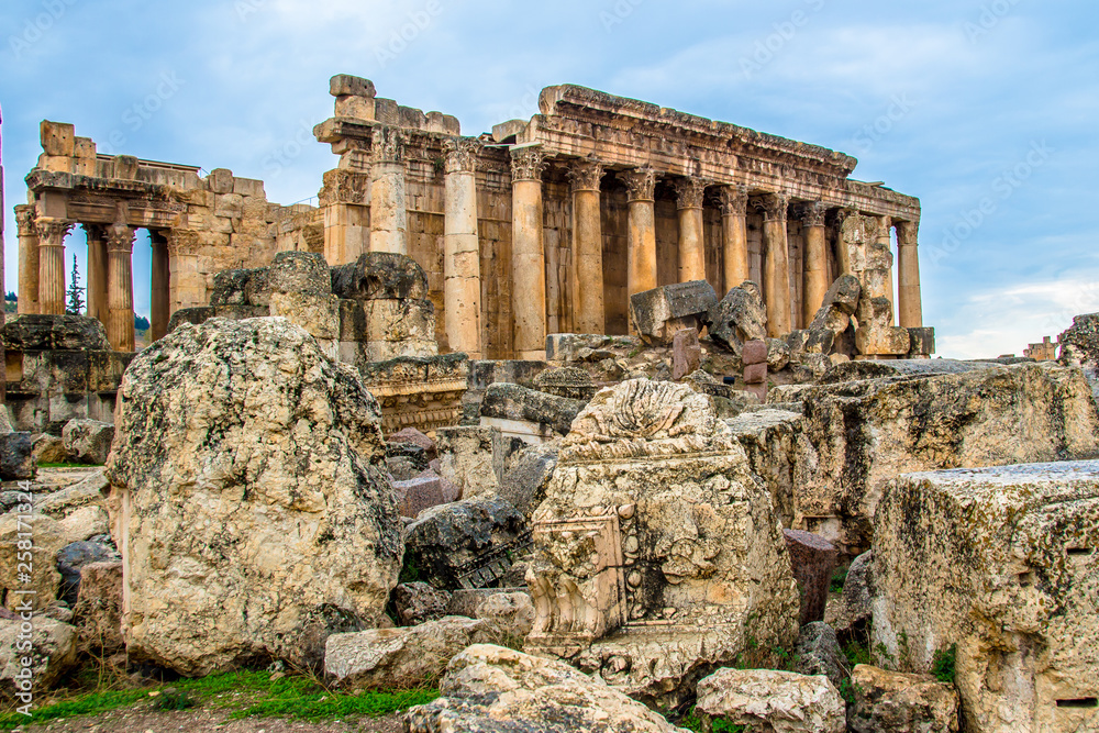 Roman city ruins of the ancient Baalbek in Lebanon