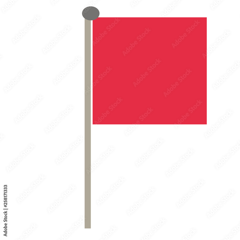 Red flag flat illustration on white Red flag flat illustration on white