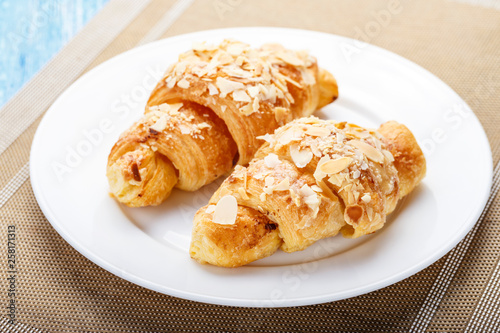 two croissants on a plate