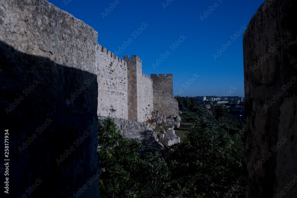 The walls of the Old City of Jerusalem, the Holy Land
