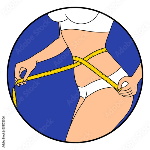 Slim girl with tape measure around body