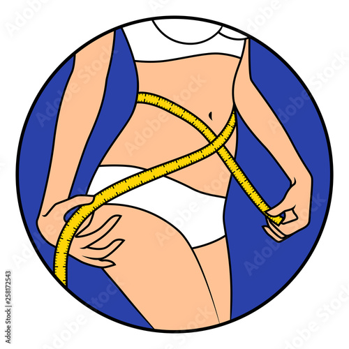 Woman with tape measure around body