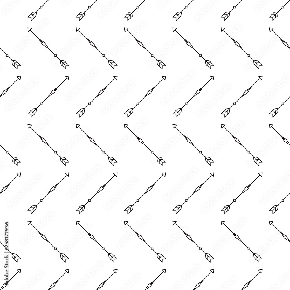 Fototapeta premium Zig zag arrows seamless pattern on white background