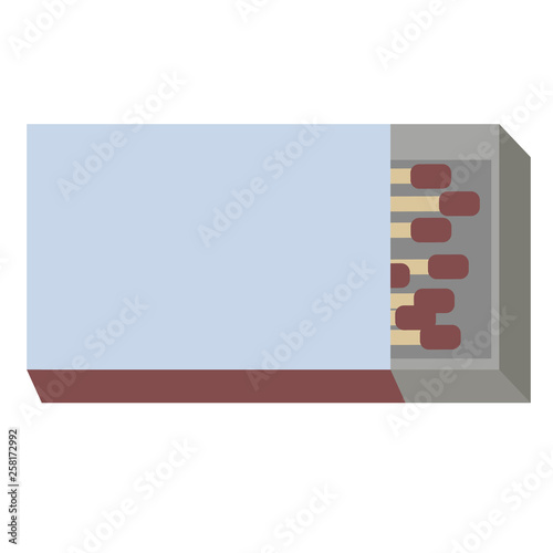Matchbox flat illustration on white