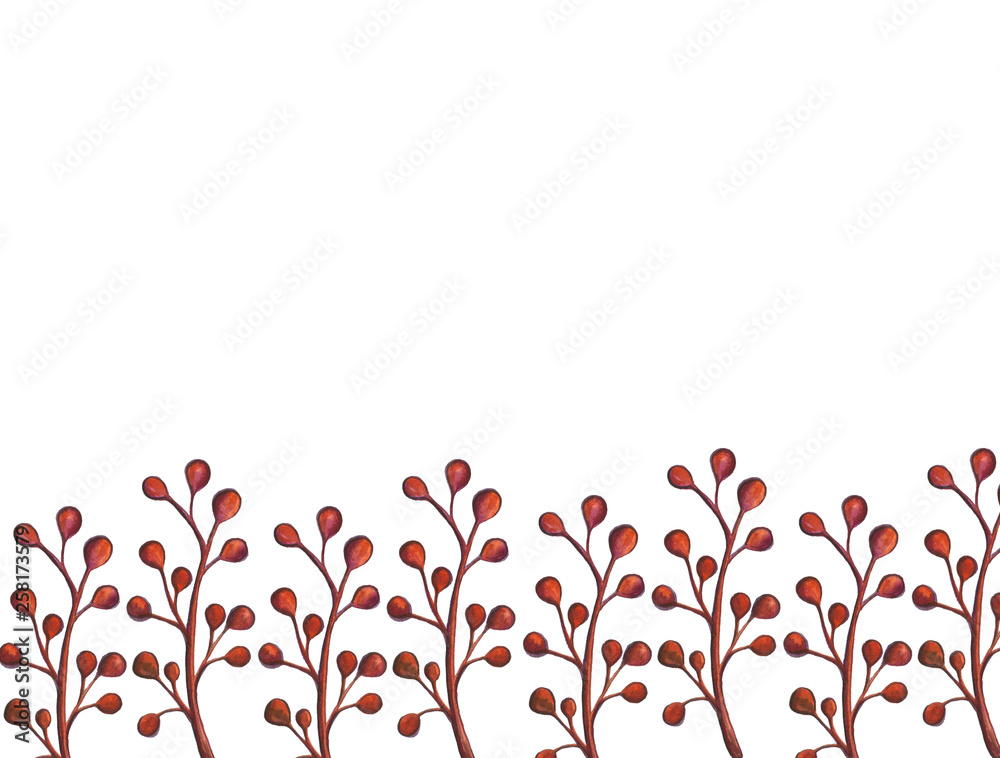 Hand drawn brunch flower summer spring illustration color background wedding Hand drawn brunch flower summer spring illustration color background wedding