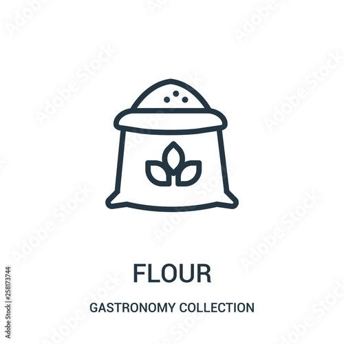 flour icon vector from gastronomy collection collection. Thin line flour outline icon vector illustration.