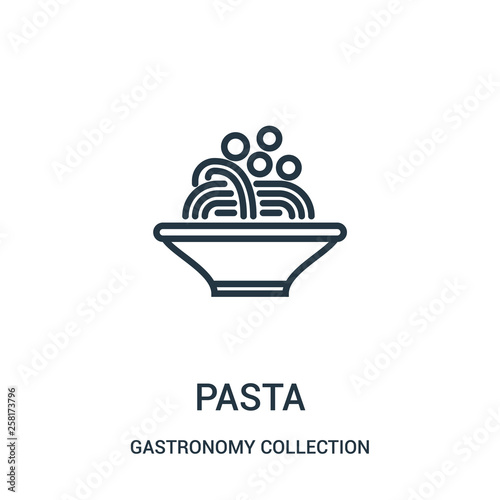 pasta icon vector from gastronomy collection collection. Thin line pasta outline icon vector illustration.