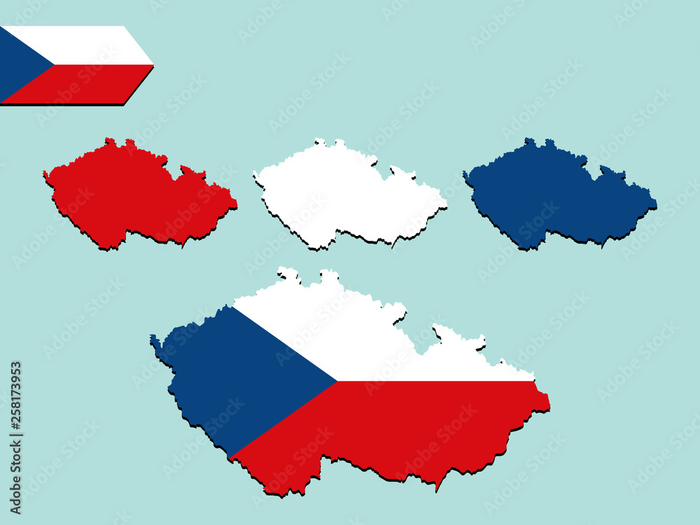 Czechoslovakia map with national flag Czechoslovakia map with national flag