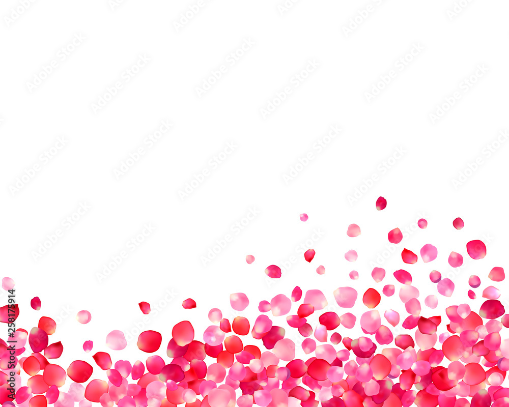 Background with pink rose petals