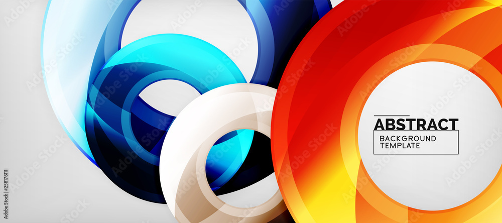 Modern geometric circles abstract background, colorful round shapes with shadow effects Modern geometric circles abstract background, colorful round shapes with shadow effects