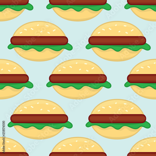 seamless pattern with hamburger, fastfood