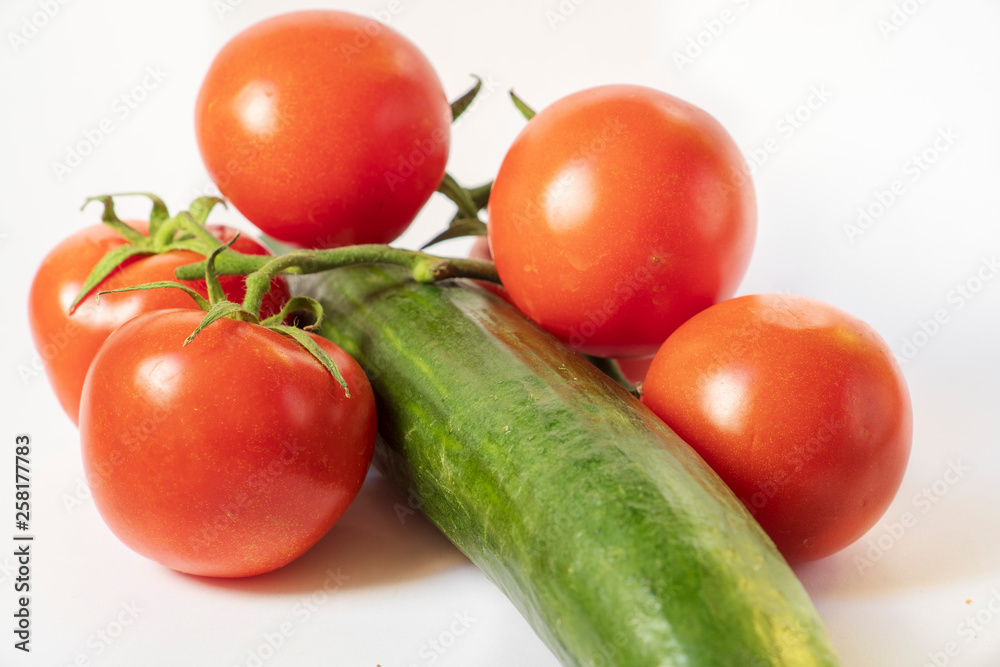 five organic tomatoes and cucumber five organic tomatoes and cucumber