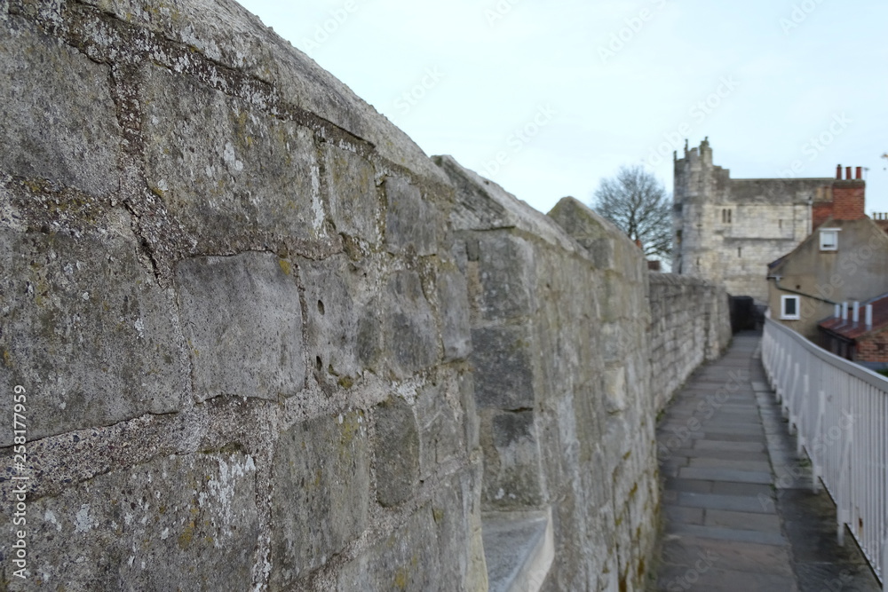 Monk Bar and the York Wall. Yorkshire, England, UK Monk Bar and the York Wall. Yorkshire, England, UK