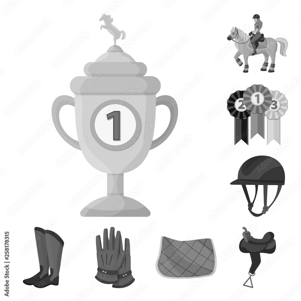 Isolated object of race  and horse  icon. Collection of race  and racing  stock symbol for web.