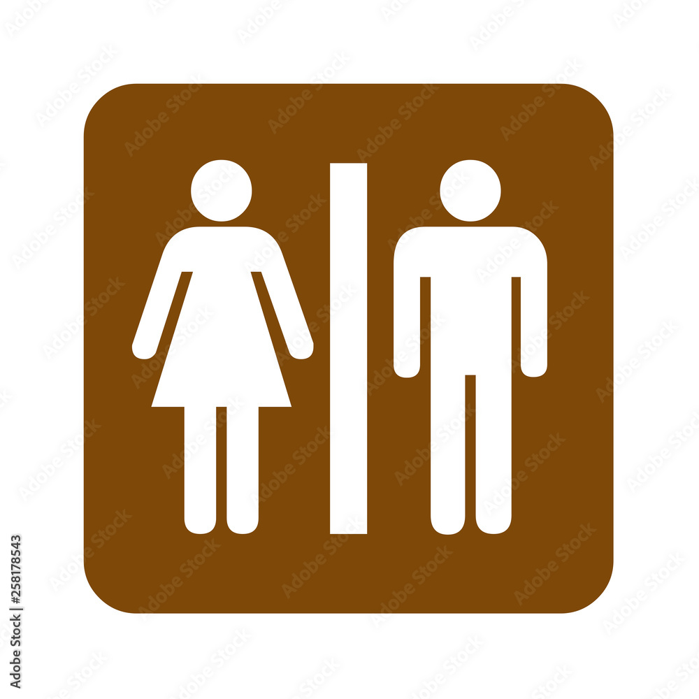Brown restrooms recreational sign Brown restrooms recreational sign