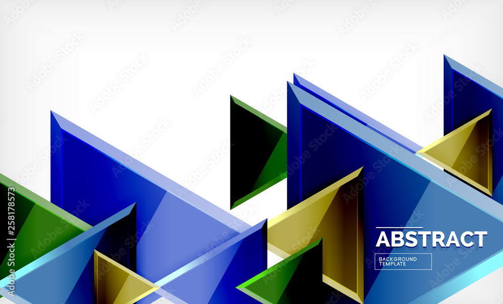 Flying triangles compostion geometric background Flying triangles compostion geometric background