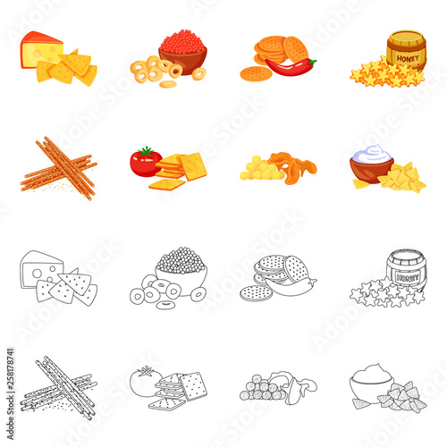 Vector design of taste and seasonin icon. Set of taste and organic   vector icon for stock.