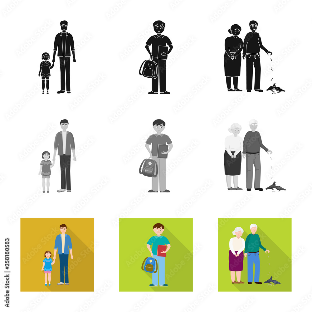 Vector illustration of character and avatar logo. Set of character and portrait stock symbol for web. Vector illustration of character and avatar logo. Set of character and portrait stock symbol for web.