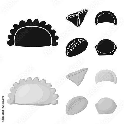 Isolated object of products  and cooking sign. Collection of products  and appetizer stock symbol for web.