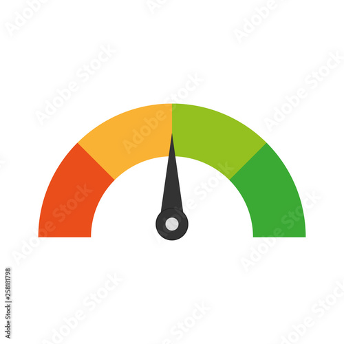 Credit score. Speedometer. Rating.