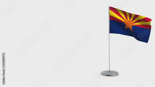 Arizona 3D waving flag illustration.