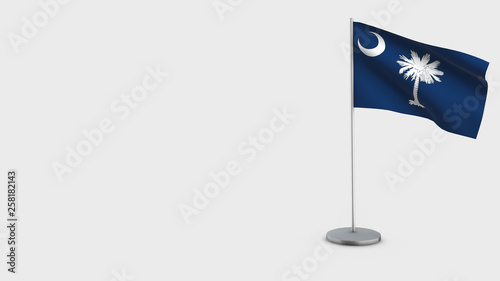 South Carolina 3D waving flag illustration.