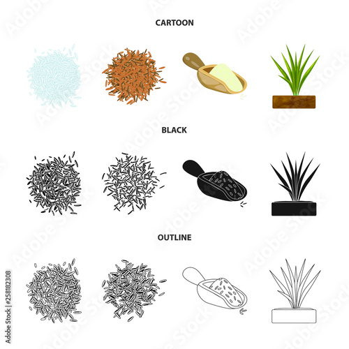 Vector design of crop and ecological symbol. Collection of crop and cooking stock symbol for web.