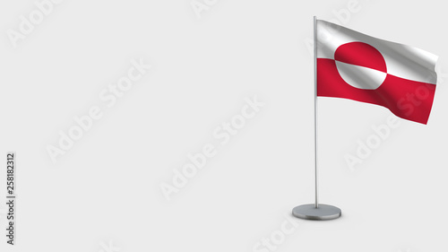Greenland 3D waving flag illustration.