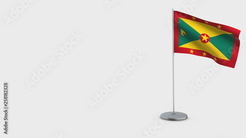 Grenada 3D waving flag illustration.