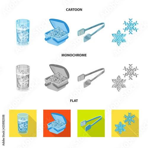 Vector illustration of texture and frozen symbol. Collection of texture and transparent vector icon for stock.