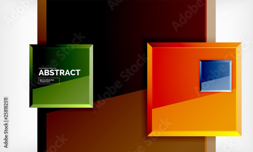 Geometric abstract background, modern square design