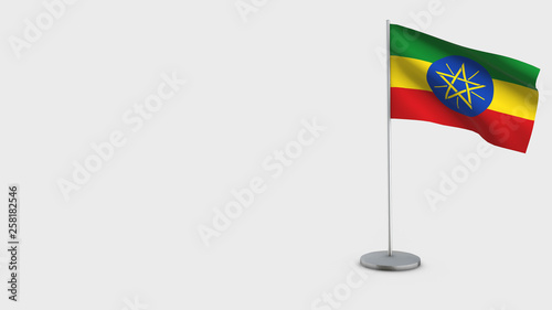 Ethiopia 3D waving flag illustration.
