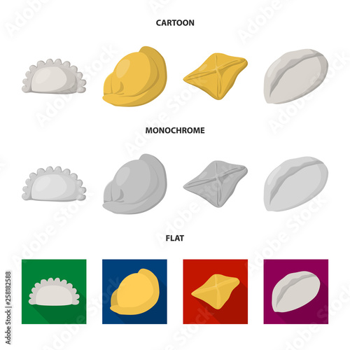 Isolated object of products  and cooking logo. Set of products  and appetizer vector icon for stock.