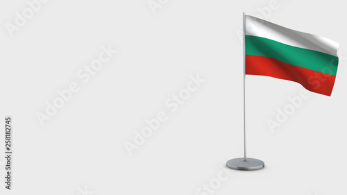 Bulgaria 3D waving flag illustration.