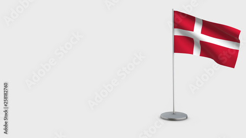 Denmark 3D waving flag illustration.