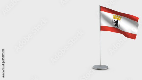 Berlin 3D waving flag illustration.