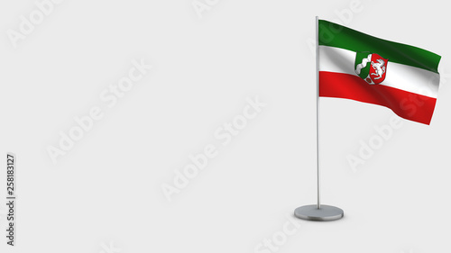 North Rhine-Westphalia 3D waving flag illustration.