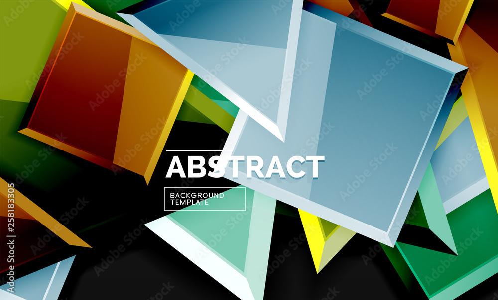 Squares and triangles geometrical background Squares and triangles geometrical background