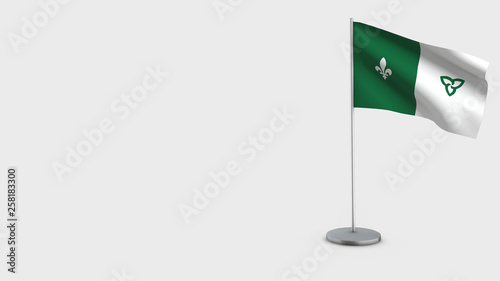 Franco-Ontarian 3D waving flag illustration.