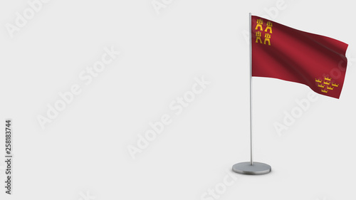 Murcia 3D waving flag illustration.