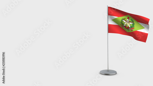 Santa Catarina 3D waving flag illustration.