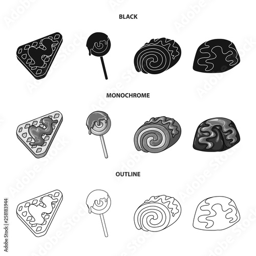 Isolated object of confectionery and culinary icon. Collection of confectionery and product vector icon for stock.