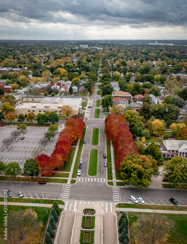 Autumnal View from Nebraska Capitol dome, Lincoln 
