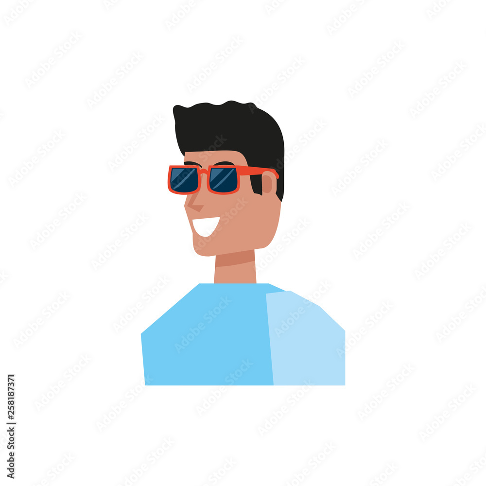 young man with sunglasses avatar character